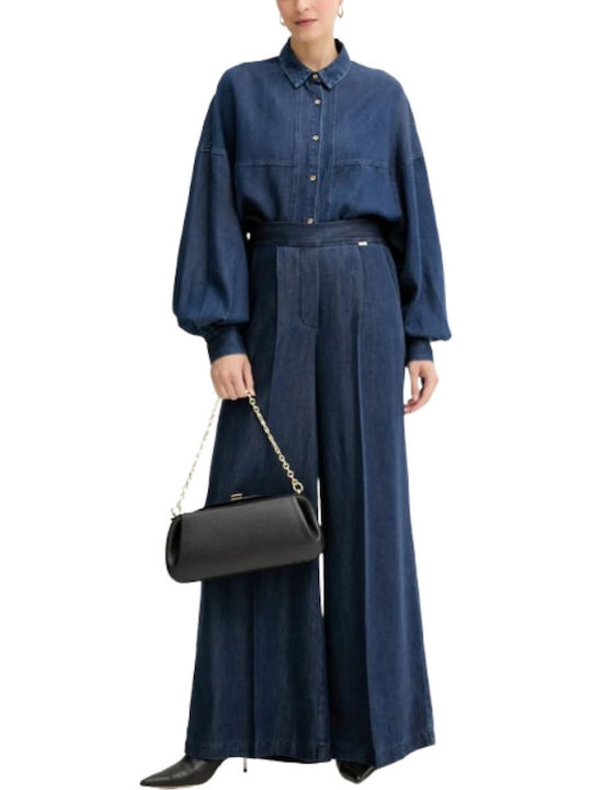 Women's Long Sleeve Shirt Denim Blue