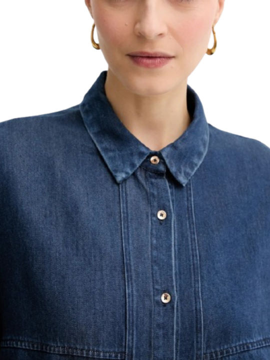 Women's Long Sleeve Shirt Denim Blue