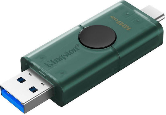 Kingston Datatraveler 128GB USB 3.2 Stick with USB-A & USB-C Connection Green