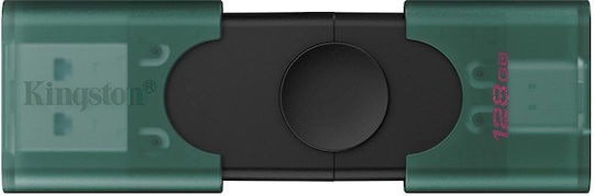 Kingston Datatraveler 128GB USB 3.2 Stick with USB-A & USB-C Connection Green
