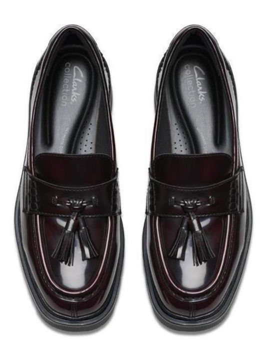 Tassel Women's Moccasins in Burgundy Color
