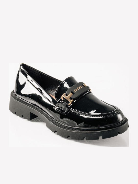 Λουστρίνι Γυναικεία Loafers σε Μαύρο Χρώμα