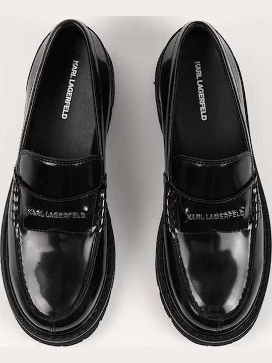 Leather Women's Loafers in Black Color
