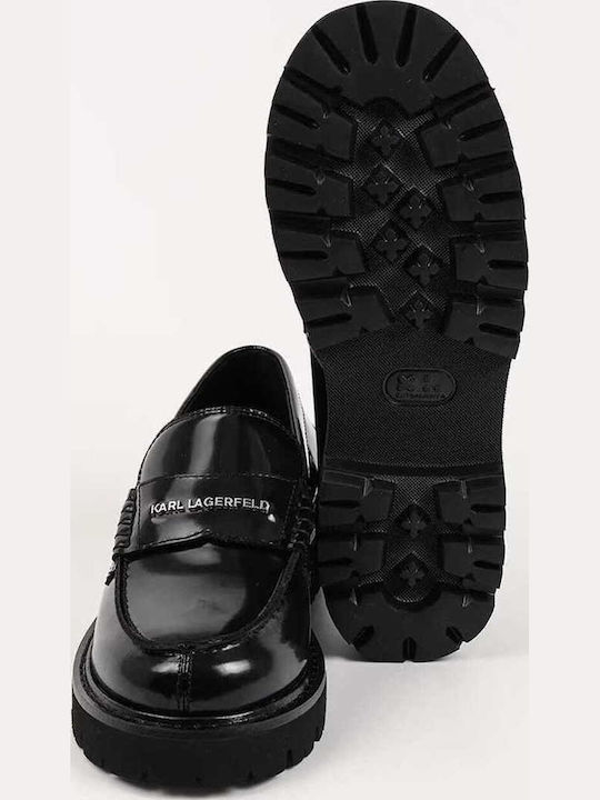 Leather Women's Loafers in Black Color