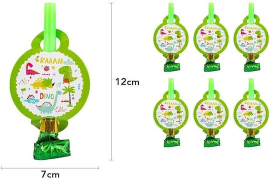 Set 6 Bläser Flippy Dino Park Sammlung 12 x 7 cm Aus Karton Kunststoff Papier Mehrfarbig