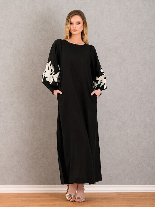 Summer Maxi Dress for Wedding - Christening Jet Black