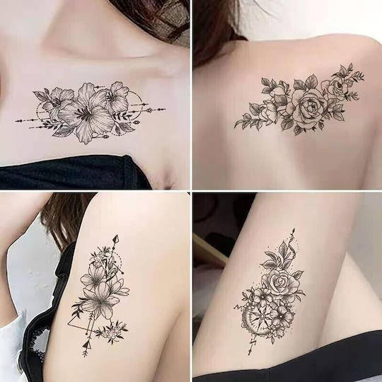 Set 30 Temporary Tattoos Flippy Water-based Model 4 Black
