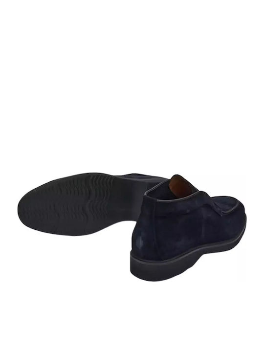 Suede Navy Μπλε Ανδρικά Μποτάκια