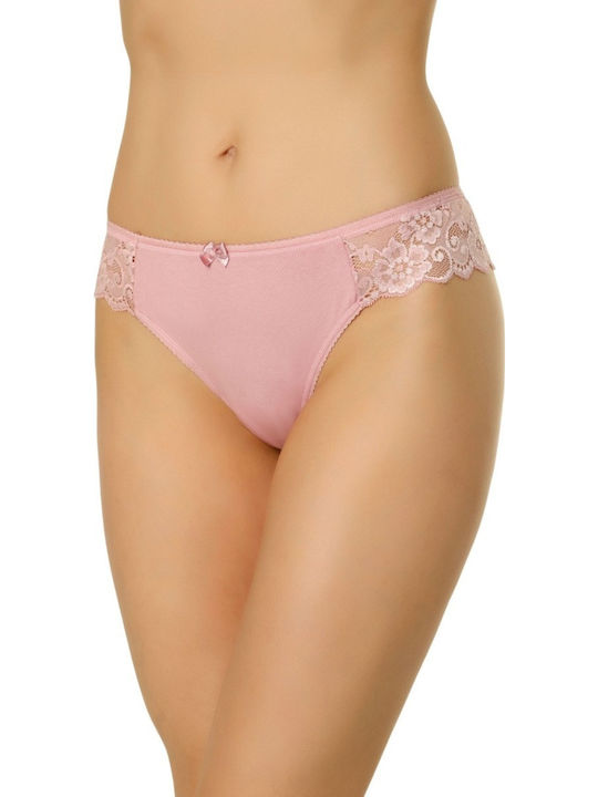 Esmeralda Women's Brazil with Lace Pastel Pink