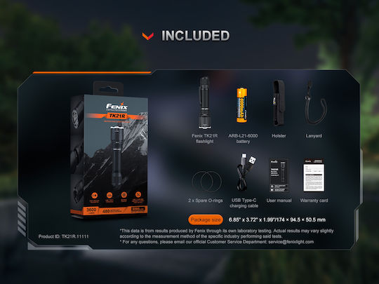 Fenix Rechargeable Headlamp LED IP68 with Maximum Brightness 3600lm Honey