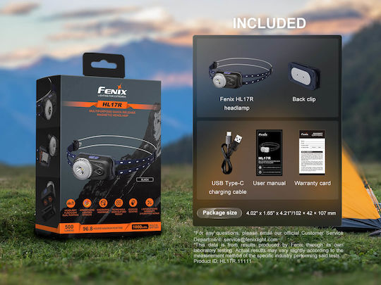 Fenix Rechargeable LED Head Flashlight with Maximum Brightness 500lm