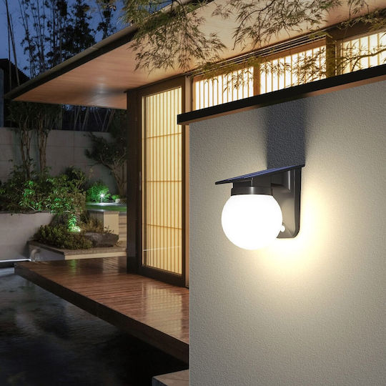 Wall Mounted Solar Light Ball 2.8W 100lm Warm White 3000K with Photocell IP65