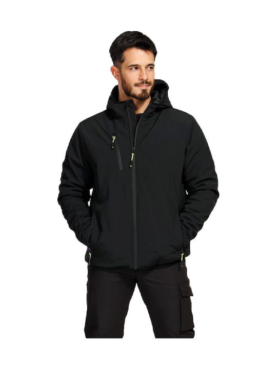 Stenso Reef Pad Work Jacket Softshell Cold with Fleece Lining and with Hood Navy Blue