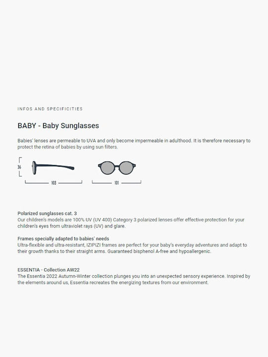 Izipizi Baby Kids Sunglasses with Polarized Lens Purple for 0-12 Months
