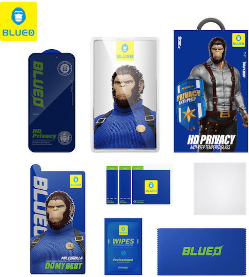 Blueo Tempered Glass Μαύρο (iPhone 15 Plus / 16 Plus)