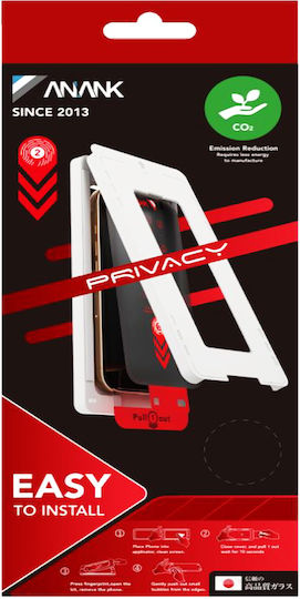 Anank 2.5D 2x Reinforced Privacy Screen Protector iPhone 16 Black