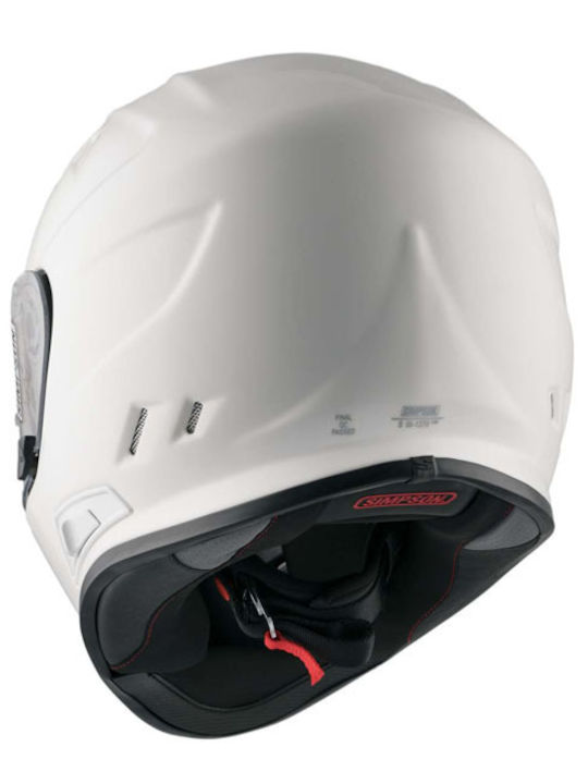 Simpson Venom Solid Gloss Бял Каска За Мотор Full Face DOT / ECE 22.06 с Sunvisor