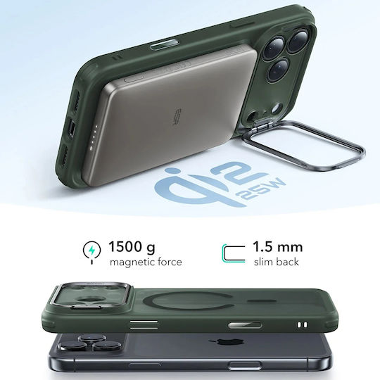 ESR Classic Hybrid Halolock Umschlag Rückseite Grün (iPhone 17 Pro Max)