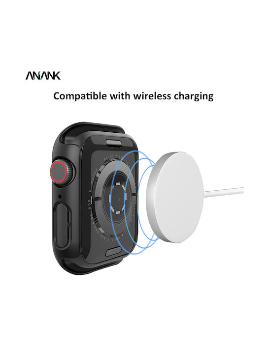 ANANK Πλαστική Θήκη με Τζαμάκι σε Μαύρο χρώμα για Apple Watch 41mm