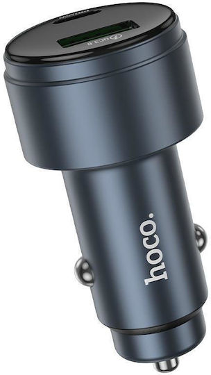 Hoco Z57B Încărcător Auto 63W 3A cu Porturi: 1xUSB 1xType-C