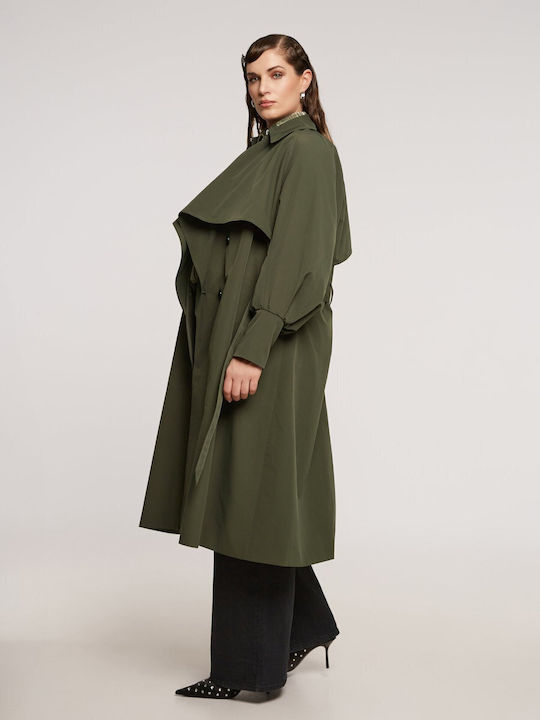 Women's Green Trench Coat