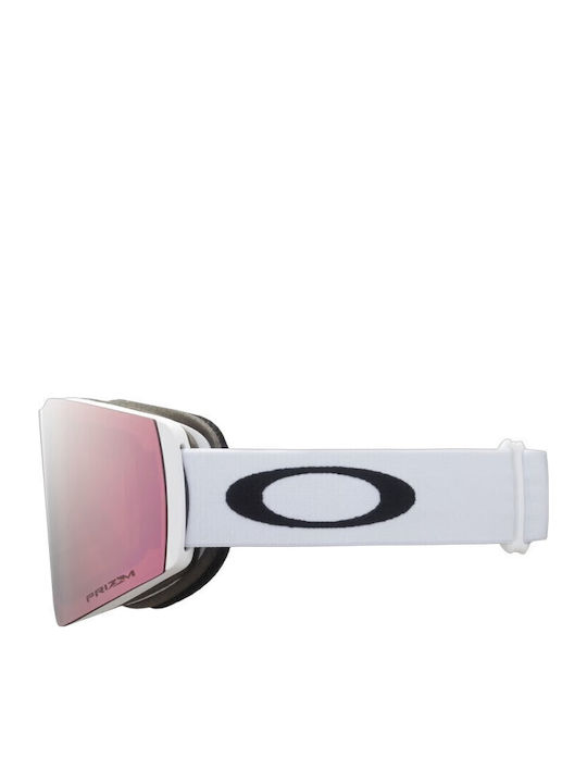 Oakley Snow Mască de Schi și Snowboard pentru Adulți Albă cu Lentilă cu Oglinzi Roz