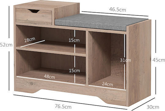 Fabric Shoe Organizer Gray 76.5x30x52cm