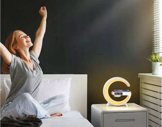 Verk Group Tabletop Digital LED Clock Plastic with Alarm Clock Radio and Wireless Charging