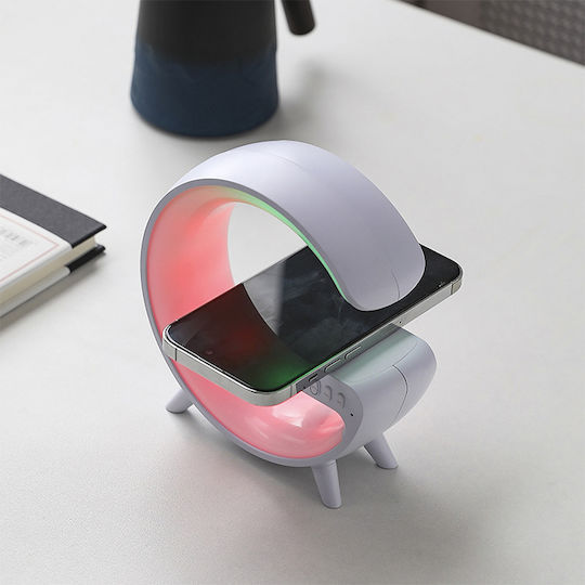 Verk Group Tabletop Digital LED Clock Plastic with Alarm Clock Radio and Wireless Charging