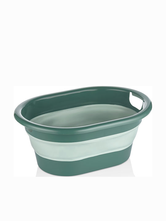 Qlux Coș De Rufe Plastic Pliabil 18lt 50x36x21cm Verde Qlux Coș De Rufe Plastic Pliabil 18lt 50x36x21cm Verde