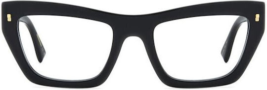 Dsquared2 Plastic Eyeglass Frame Cat Eye Black D2 0153 807