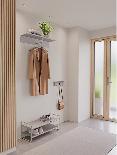 Zone Denmark Wall Hanger Metal 4 Hooks Gray 40x15x11.5cm