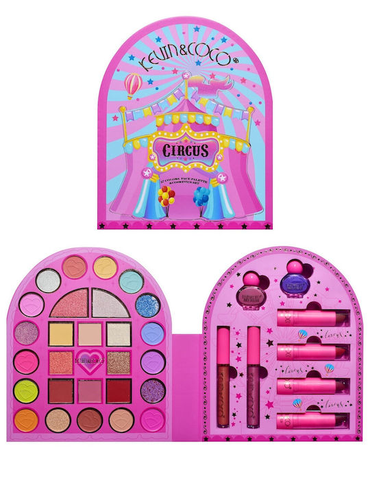 Set Machiaj 9 Piese Kevin Coco Arch Circus 27 Culori 17 X 22.5 X 3.3 Cm