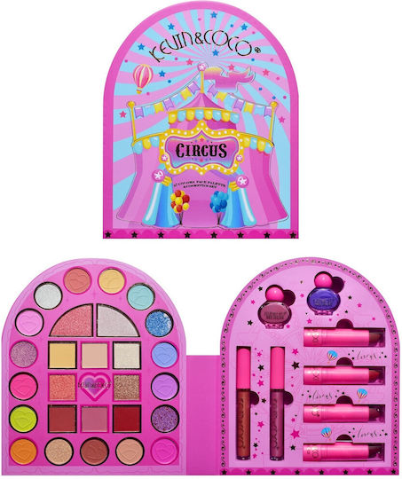 Set Machiaj 9 Piese Kevin Coco Arch Circus 27 Culori 17 X 22.5 X 3.3 Cm
