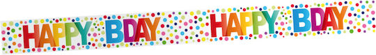 Happy Bday Лента Точки 15 Метра Цветна Лента За Рожден Ден Rainbow Dots
