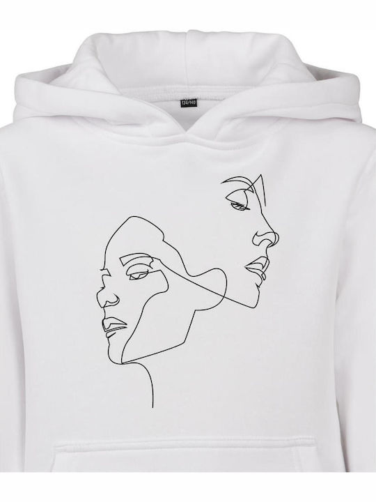 Kinder-Sweatshirt mit Kapuze und Taschen Weiß