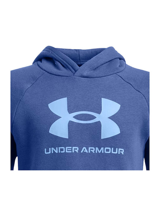 Fleece Kids Sweatshirt with Hood and Pockets Blue Rival