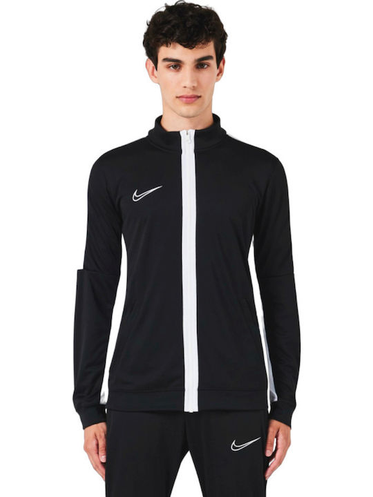 Αθλητική Παιδική Ζακέτα Φούτερ Dri-Fit Πλεκτή με Κουκούλα Μαύρη Academy