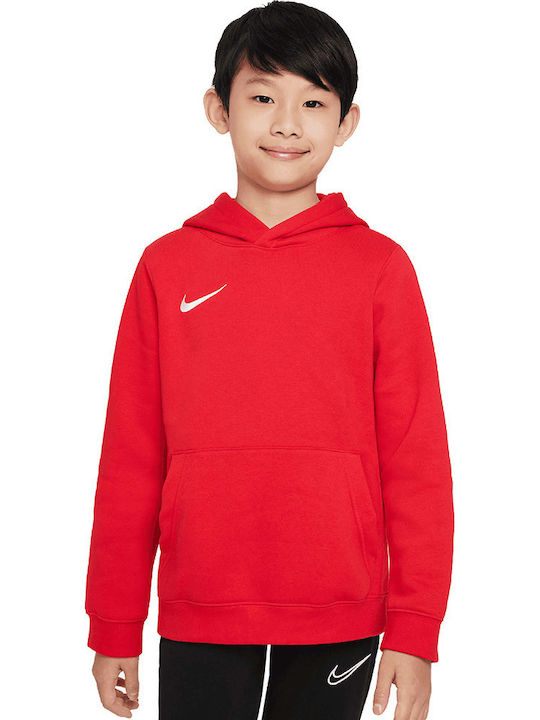 Fleece Kinder-Sweatshirt mit Kapuze und Taschen Rot Park 20