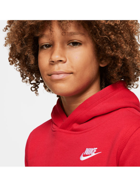 Kids Sweatshirt with Hood and Pockets Red Sportswear Club