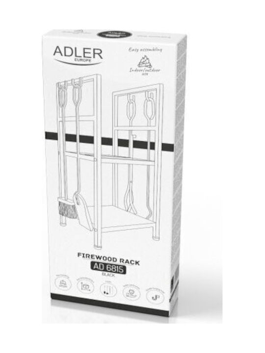 Adler Inox Рафт Съхранение на Дърва 33.6x30x76.6см Сив