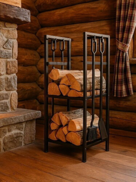 Adler Inox Рафт Съхранение на Дърва 33.6x30x76.6см Сив