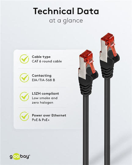 Goobay S/FTP Kat.6 Ethernet Netzwerkkabel 15m Schwarzes
