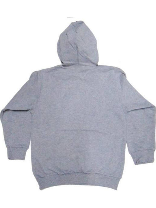 Fleece Παιδικό Φούτερ με Κουκούλα και Τσέπες Γκρι