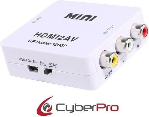 CyberPro Μετατροπέας HDMI female σε RCA female Λευκό 1τμχ CP-HA10