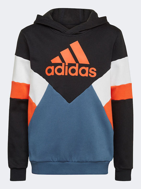 Fleece Παιδικό Φούτερ με Κουκούλα Πολύχρωμο Colorblock