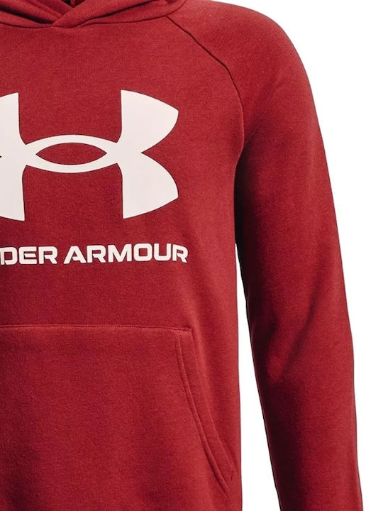 Fleece Kids Sweatshirt with Hood and Pockets Burgundy Rival