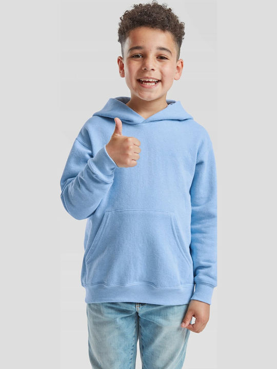 Kids Sweatshirt with Hood and Pockets Light Blue