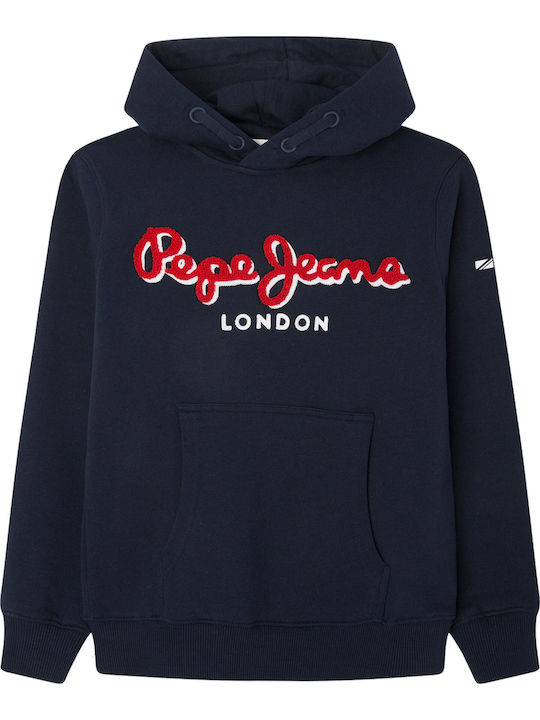 Kids Sweatshirt with Hood and Pockets Navy Blue Lamonty