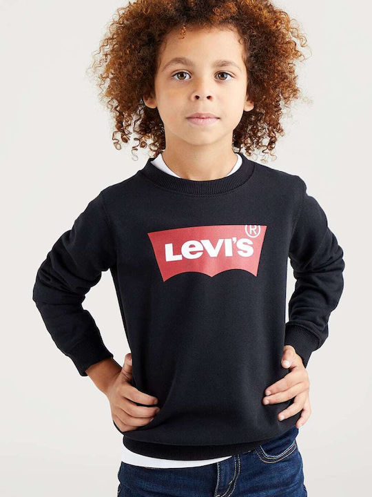 Детски Суичър Черен Batwing Crewneck